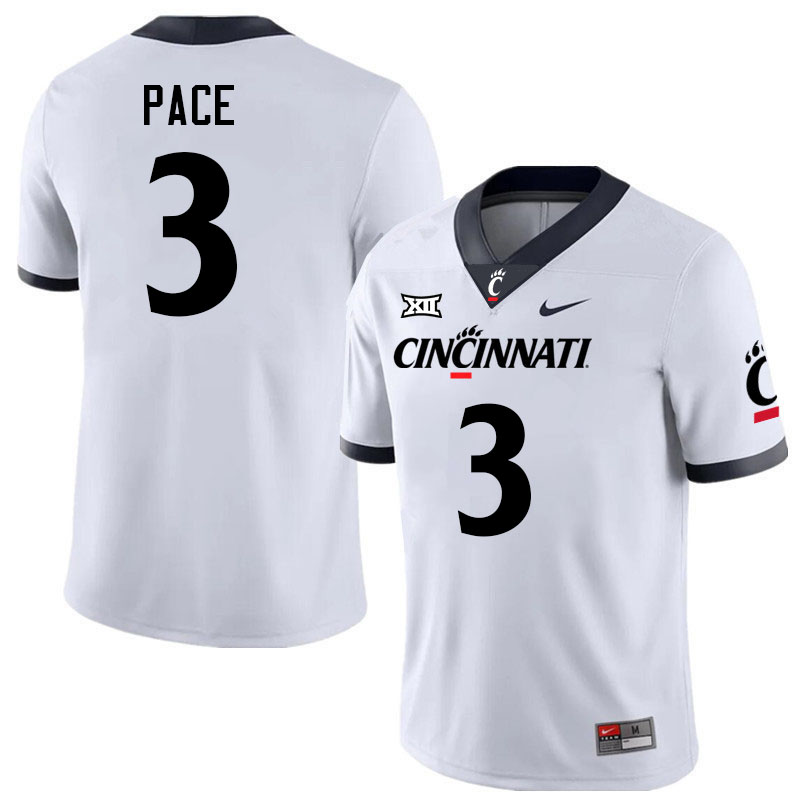 Cincinnati Bearcats #3 Deshawn Pace Big 12 Conference College Football Jerseys Stitched Sale-White